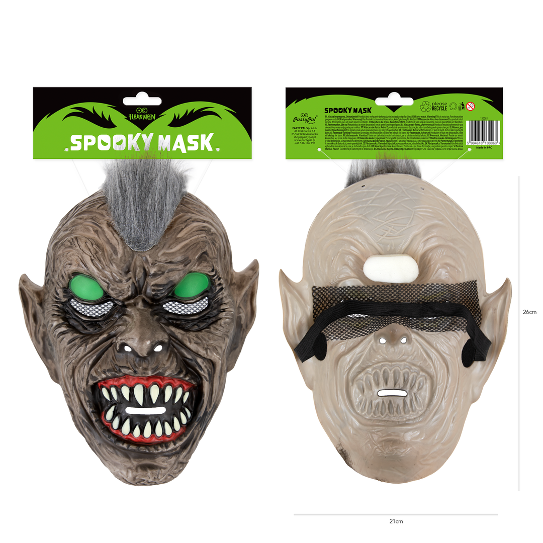 Maska Goblin z fluorescencyjnymi oczami 20,5x26cm