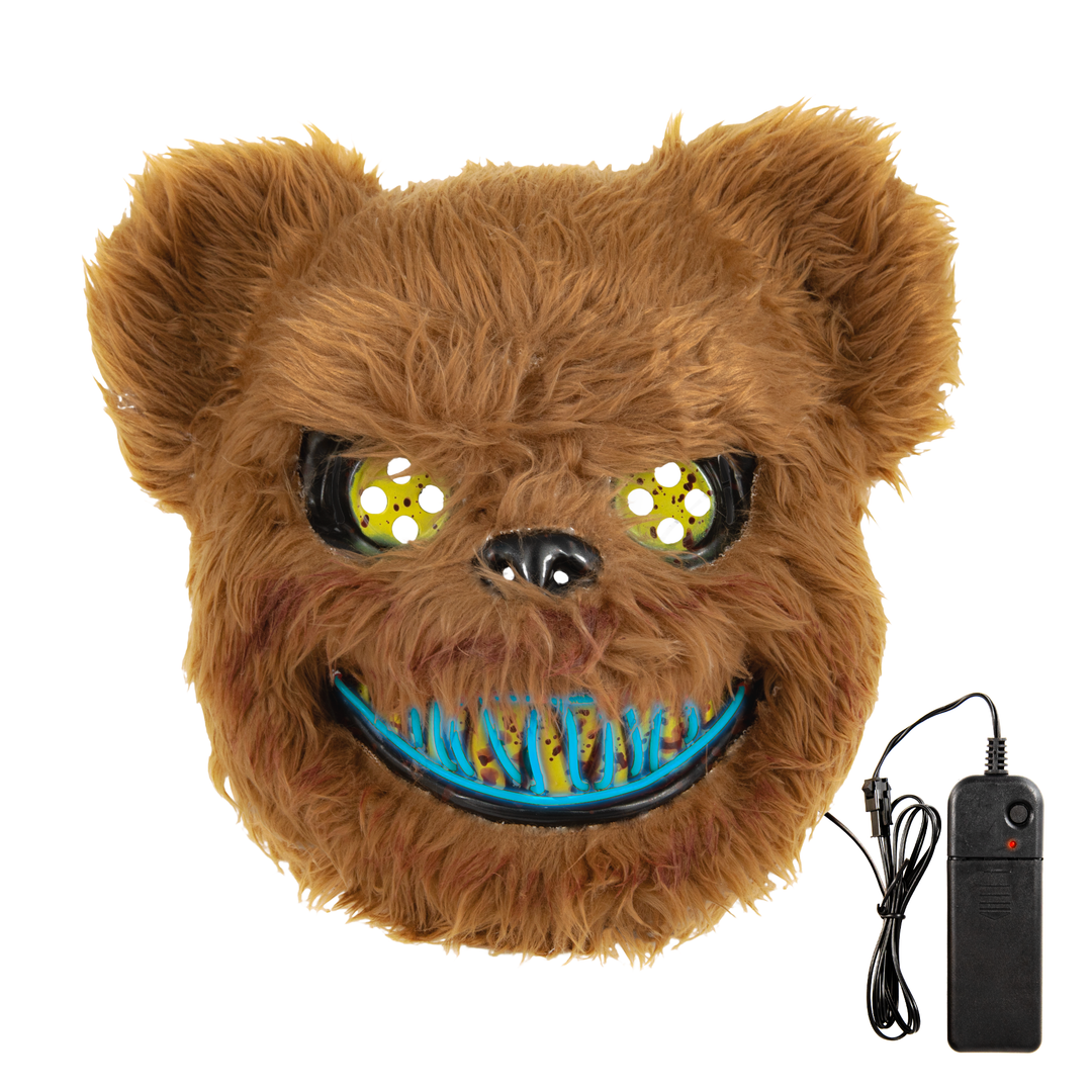 Maska Halloween Niedźwiedź LED mix kolory kolorów 26x24cm