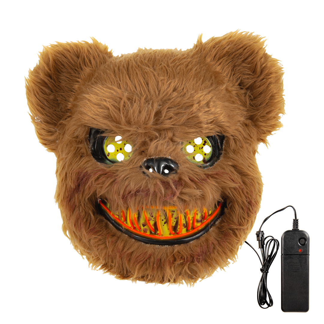 Maska Halloween Niedźwiedź LED mix kolory kolorów 26x24cm