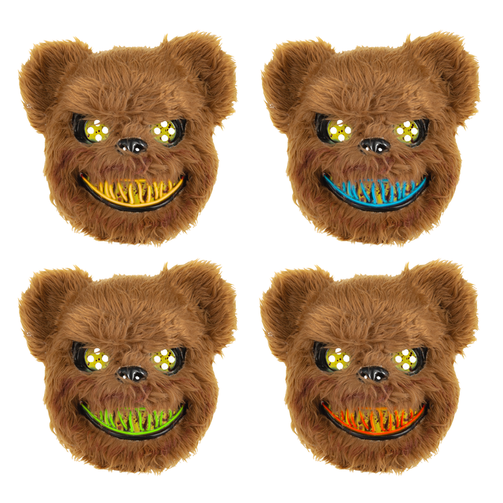 Maska Halloween Niedźwiedź LED mix kolory kolorów 26x24cm