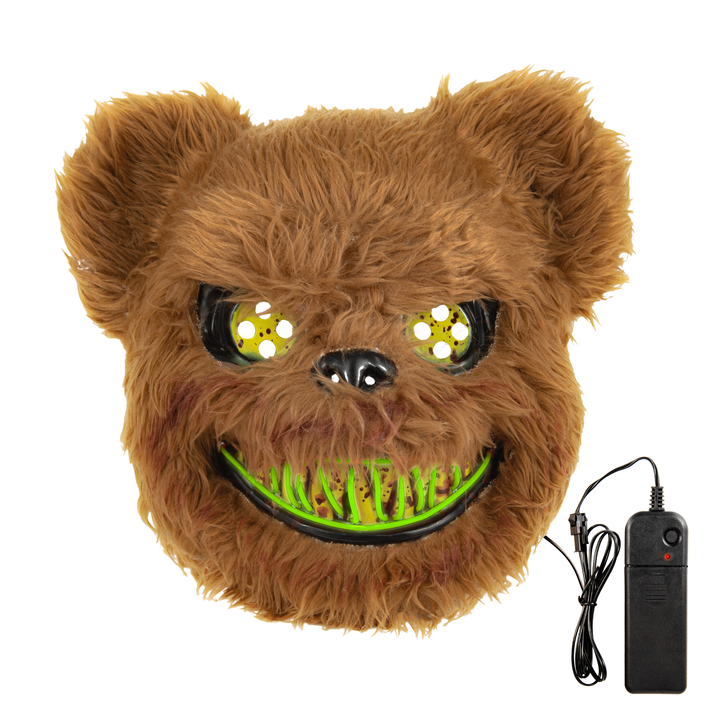 Maska Halloween Niedźwiedź LED mix kolory kolorów 26x24cm