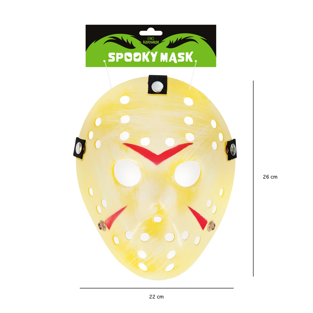 Maska Halloween Piątek 13 żółta 26x22cm