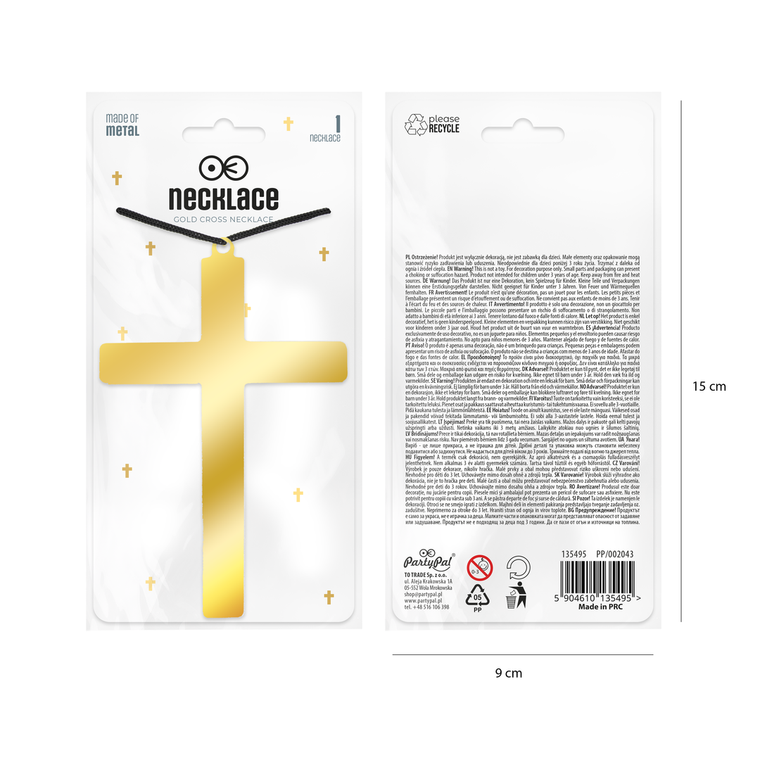 Naszyjnik krzyż złoty 50cm