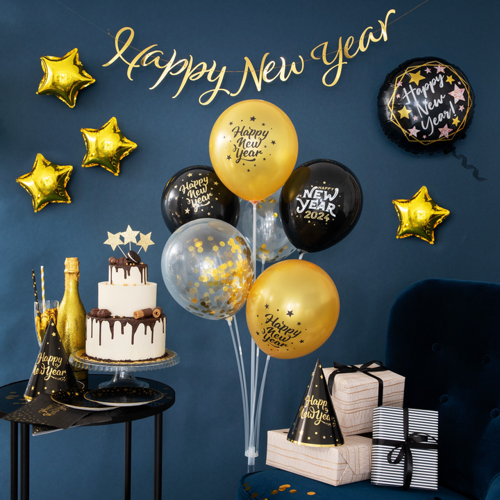 Baner Happy New Year złoty 120cm