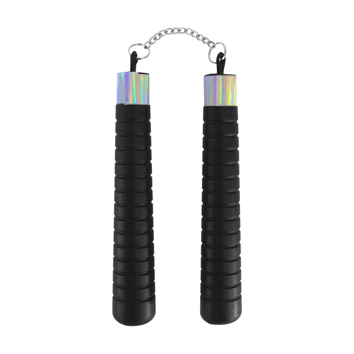 Nunchaku zabawkowe czarno-srebrne 3x45 cm