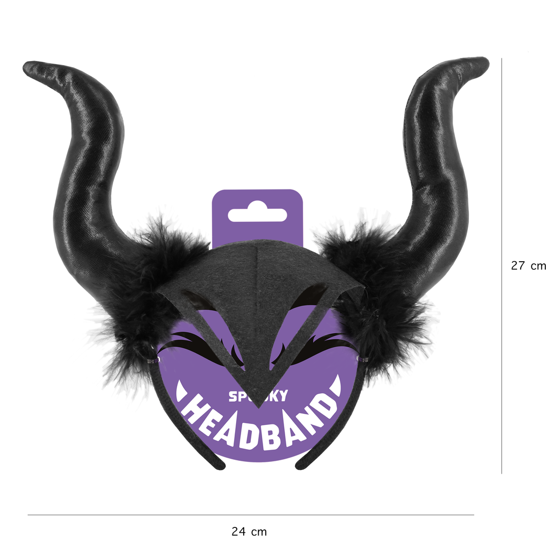 Opaska Halloween Diablica czarna 27x23cm