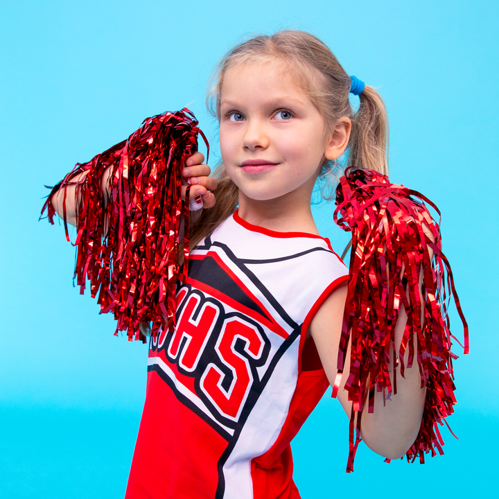 Pompony cheerleaderki czerwone 2szt.