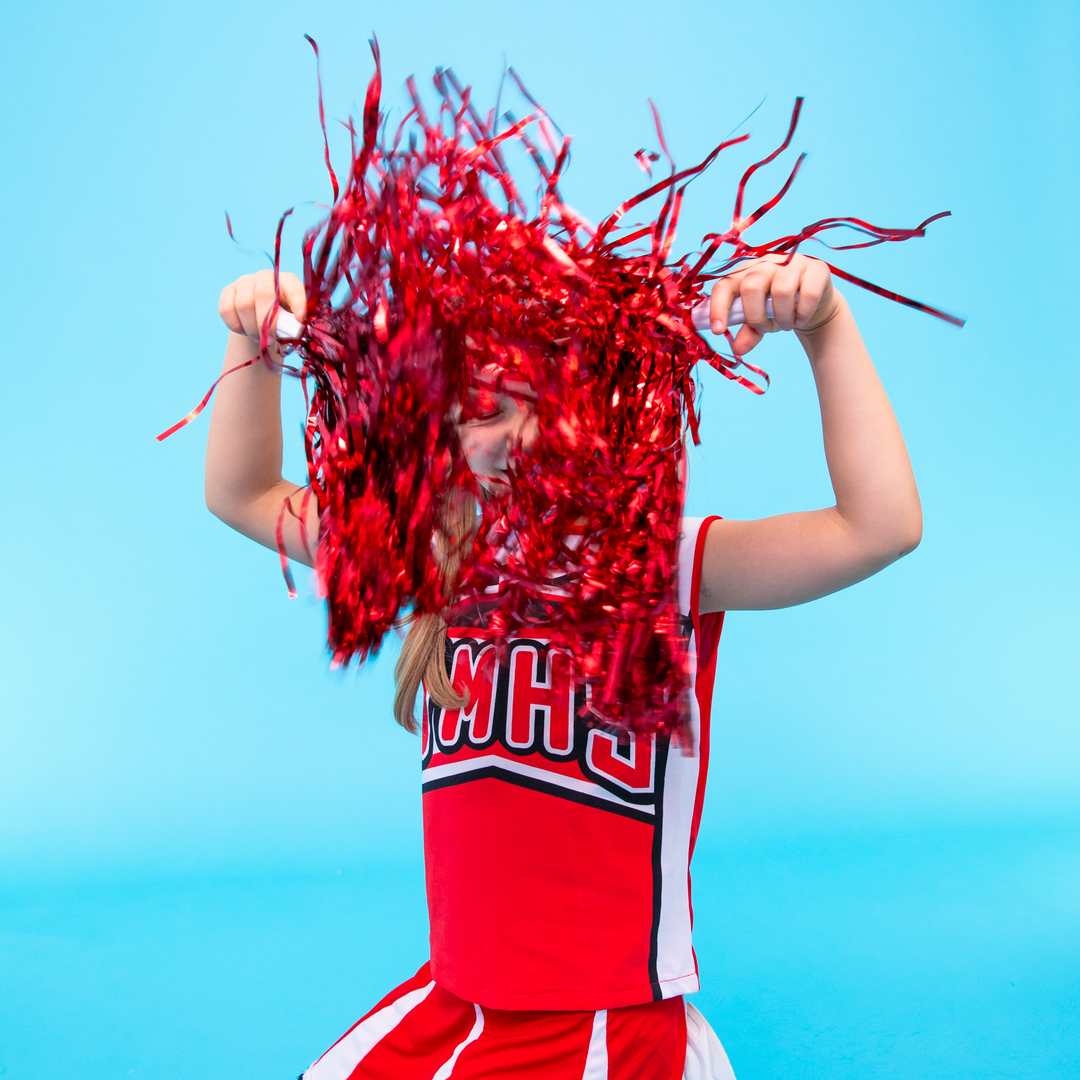 Pompony cheerleaderki czerwone 2szt.