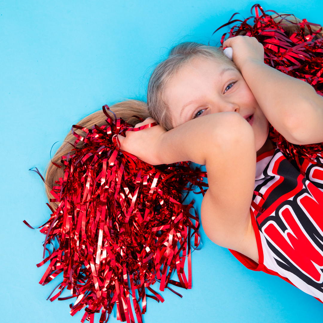 Pompony cheerleaderki czerwone 2szt.