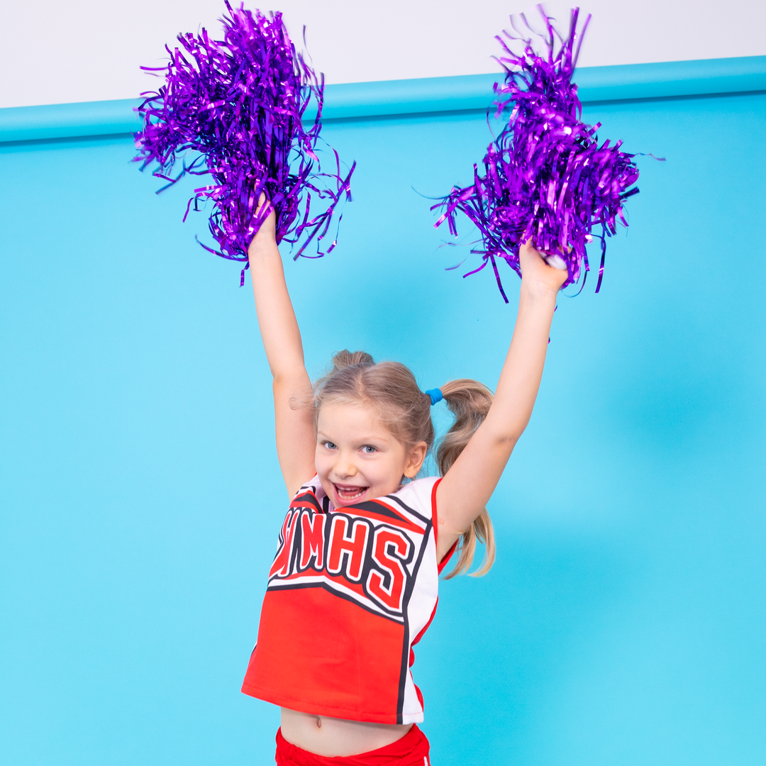 Pompony cheerleaderki fioletowe 2szt.