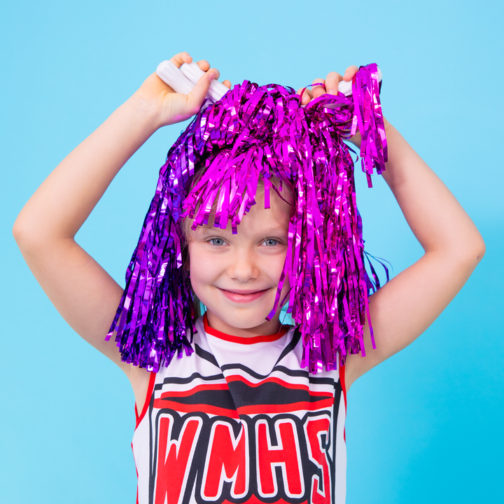 Pompony cheerleaderki fioletowe 2szt.