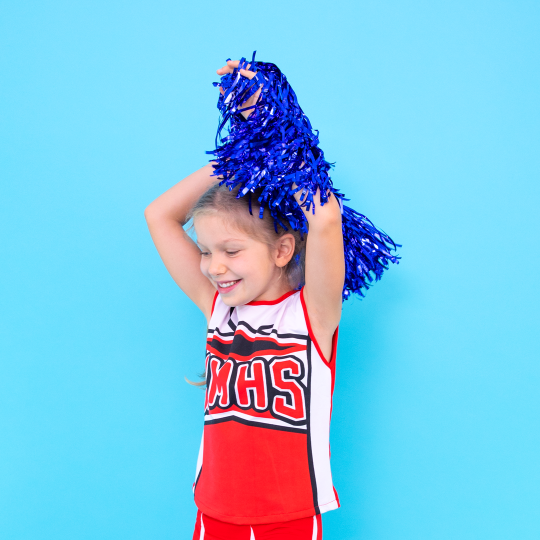 Pompony cheerleaderki niebieskie 2szt.