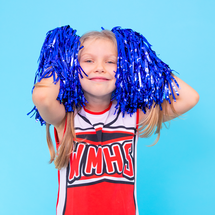 Pompony cheerleaderki niebieskie 2szt.