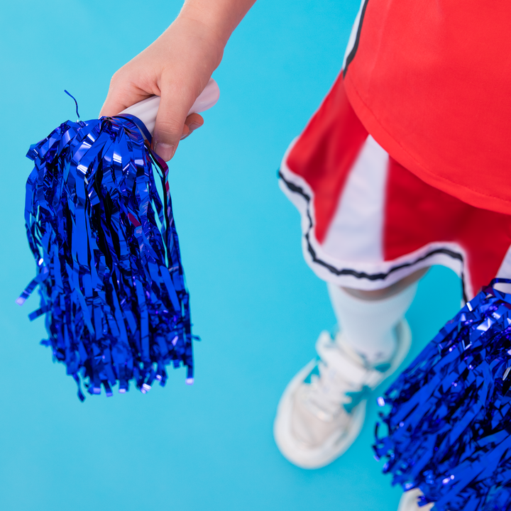 Pompony cheerleaderki niebieskie 2szt.