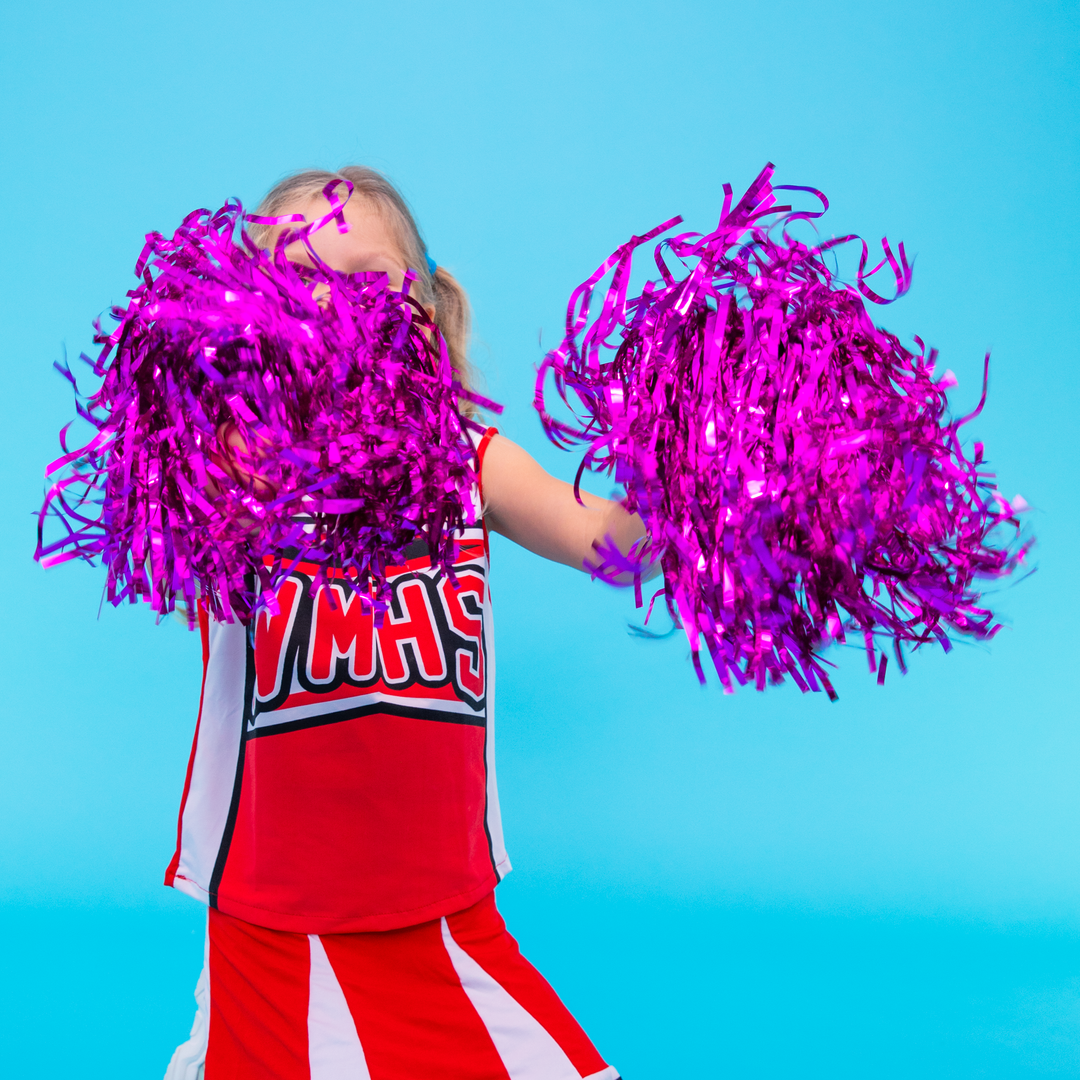 Pompony cheerleaderki różowe 2szt.