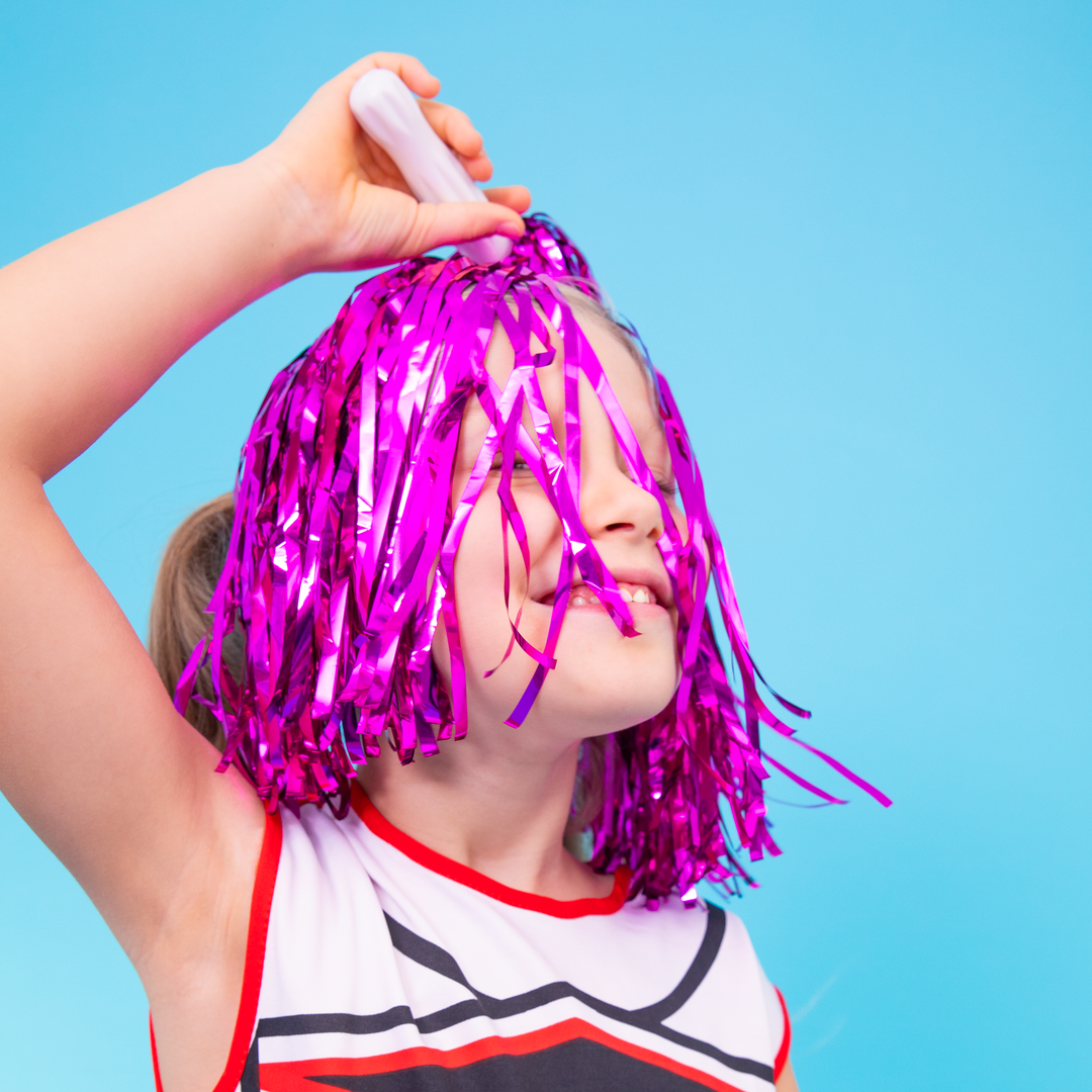 Pompony cheerleaderki różowe 2szt.