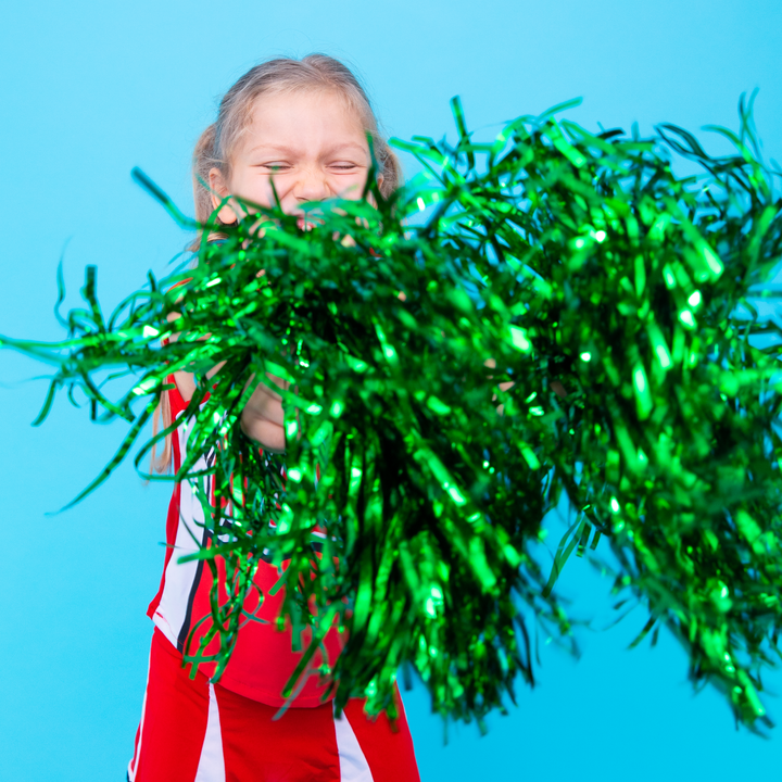 Pompony cheerleaderki zielone 2szt.