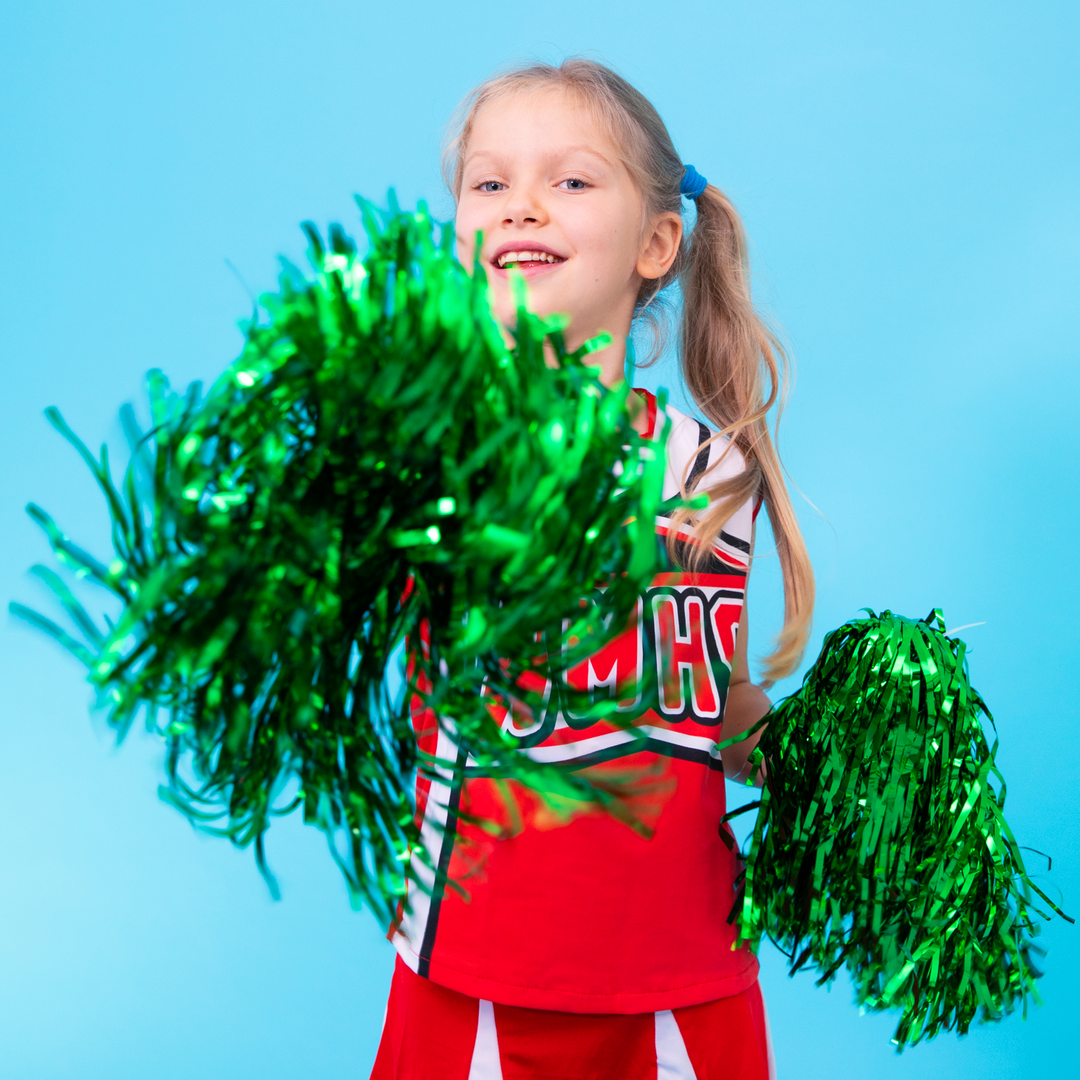 Pompony cheerleaderki zielone 2szt.