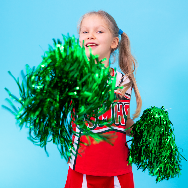 Pompony cheerleaderki zielone 2szt.