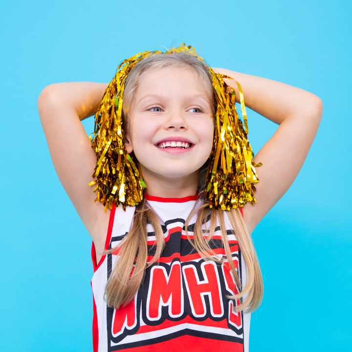 Pompony cheerleaderki złote 2szt.