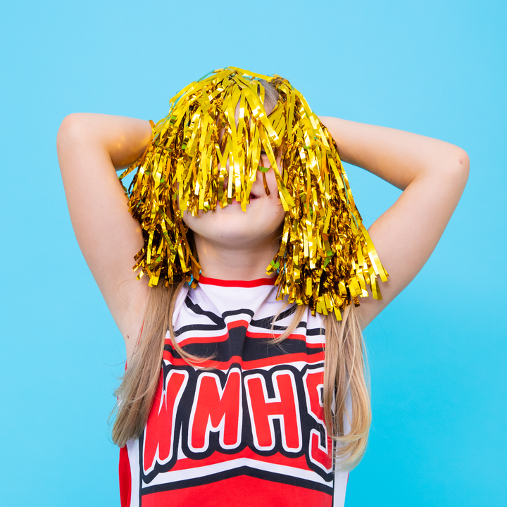 Pompony cheerleaderki złote 2szt.