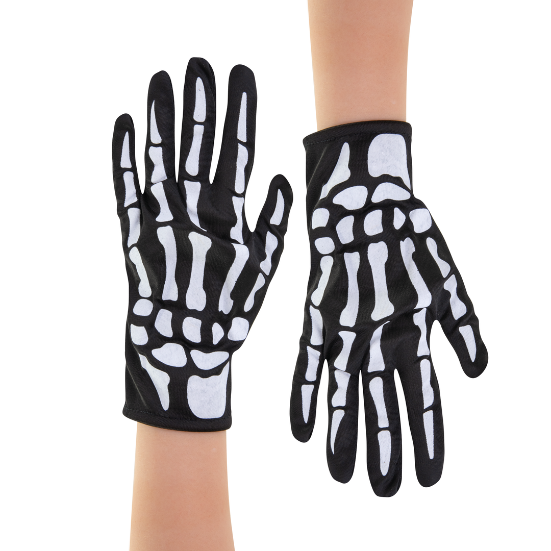Handschuhe „Knochen“ – schwarz-weiß – Party Pal