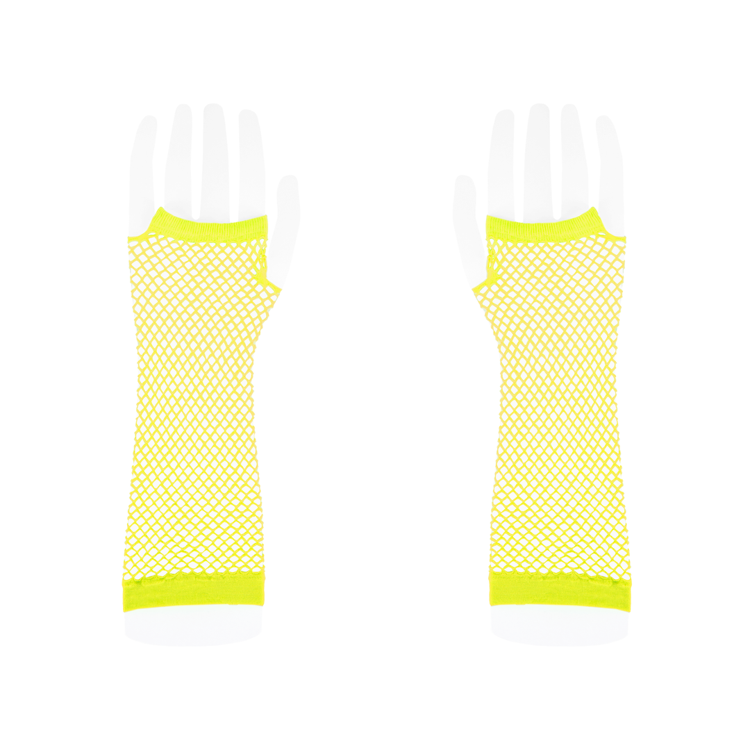 Rękawiczki z siatki bez palców neonowe żółte 24cm - OUTLET