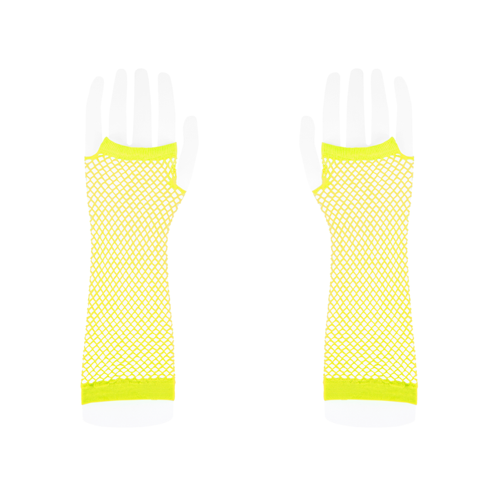 Rękawiczki z siatki bez palców neonowe żółte 24cm - OUTLET