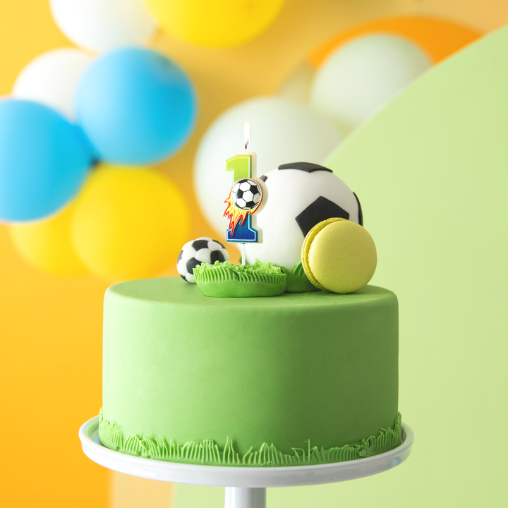 Świeczka na tort Football cyfra 1