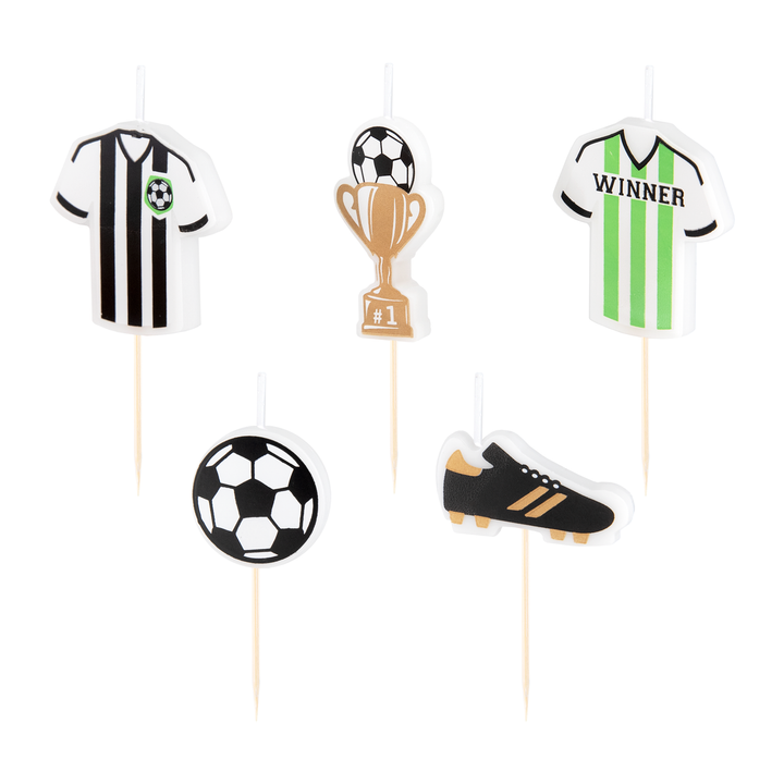 Świeczki urodzinowe Football 5szt. zestaw