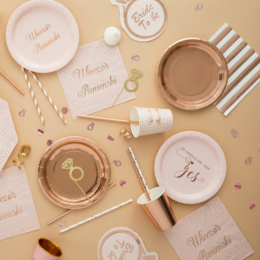 Słomki rose gold 10szt.