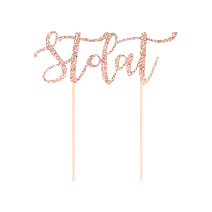 Topper na tort Sto lat brokatowy rose gold 1 szt.
