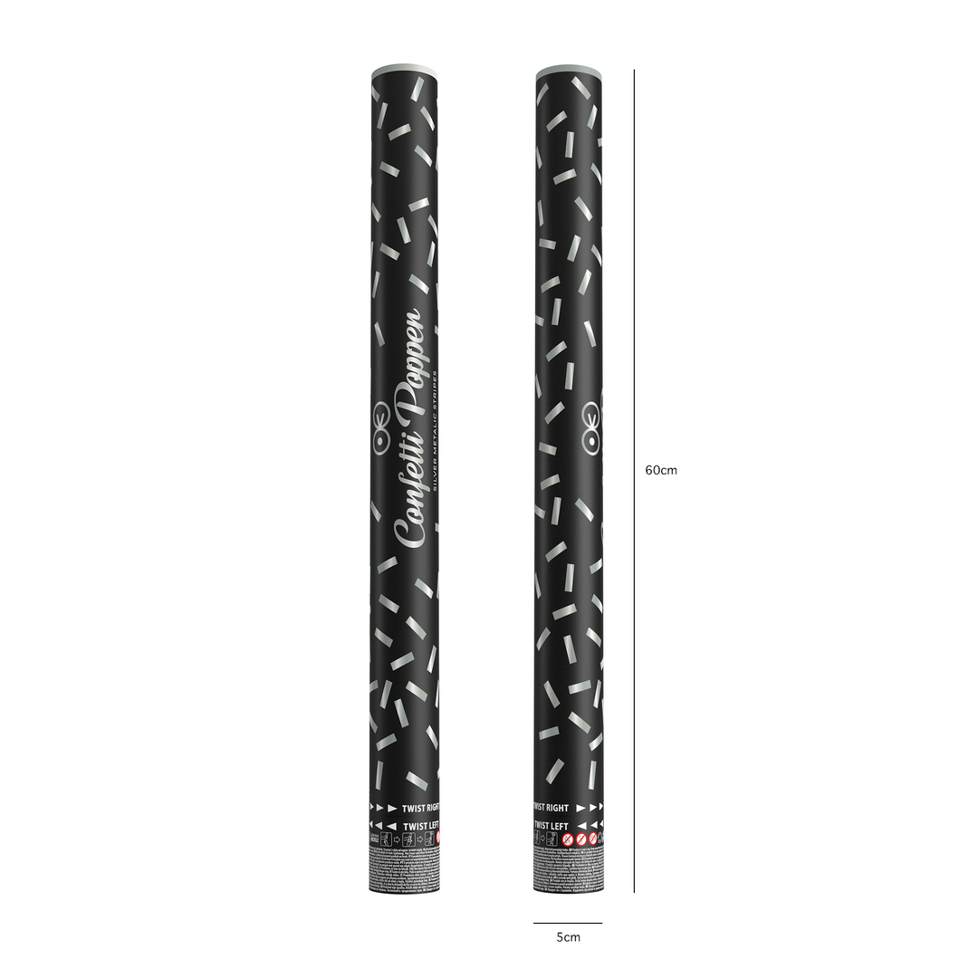 Konfetti paski metaliczne srebrne 60cm