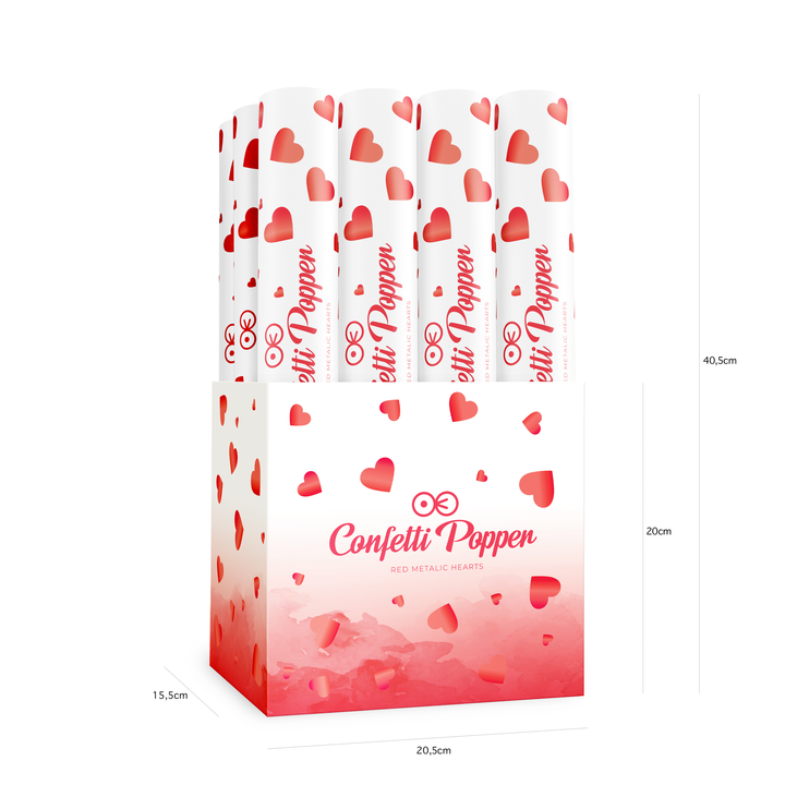 Konfetti serca metaliczne czerwone 40cm