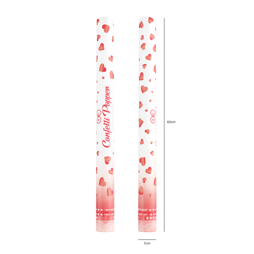 Konfetti serca metaliczne czerwone 60cm