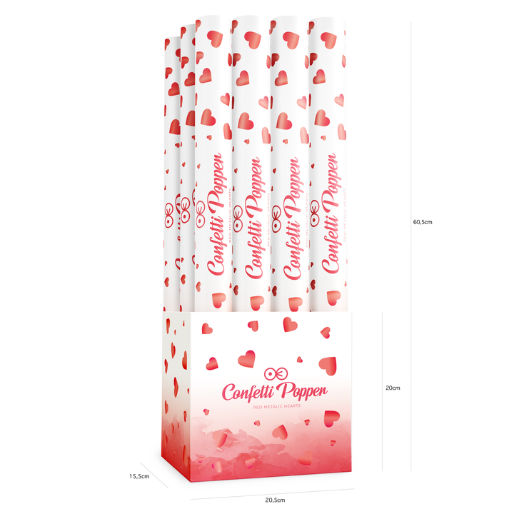 Konfetti serca metaliczne czerwone 60cm