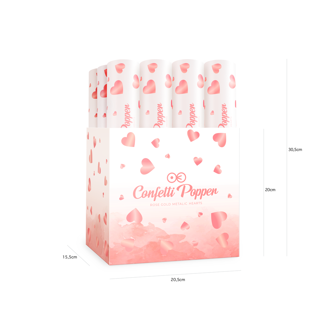 Konfetti serca metaliczne rose gold 30cm