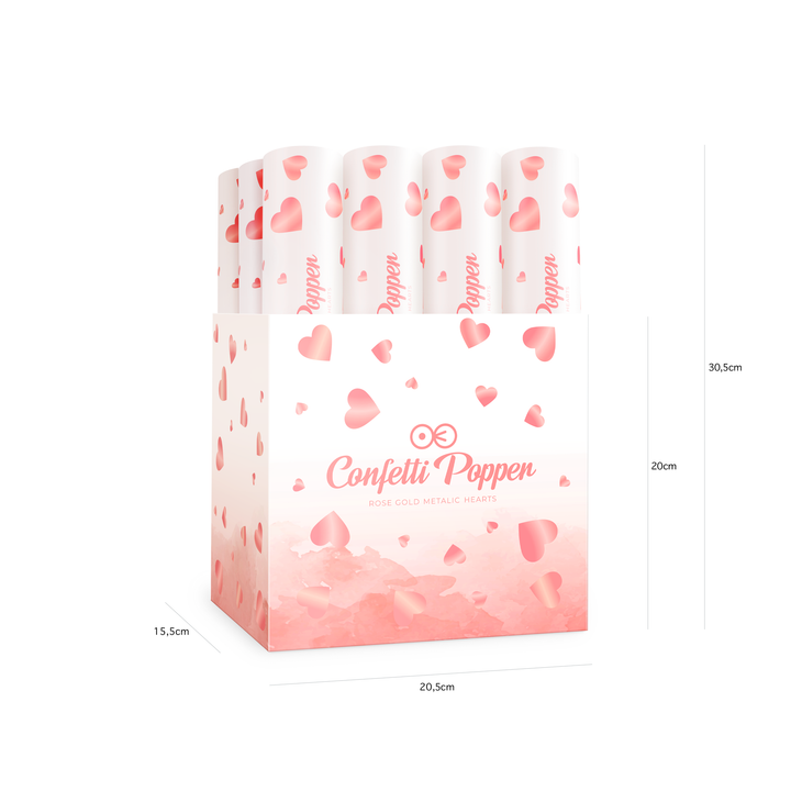 Konfetti serca metaliczne rose gold 30cm