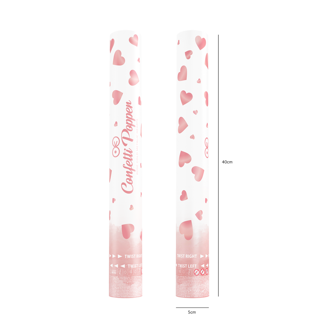 Konfetti serca metaliczne rose gold 40cm