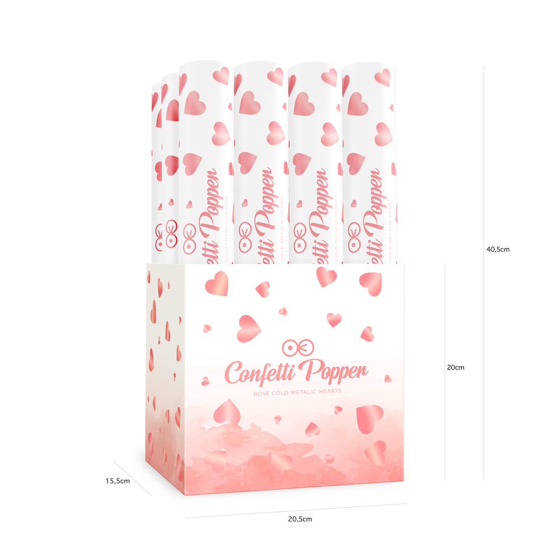 Konfetti serca metaliczne rose gold 40cm
