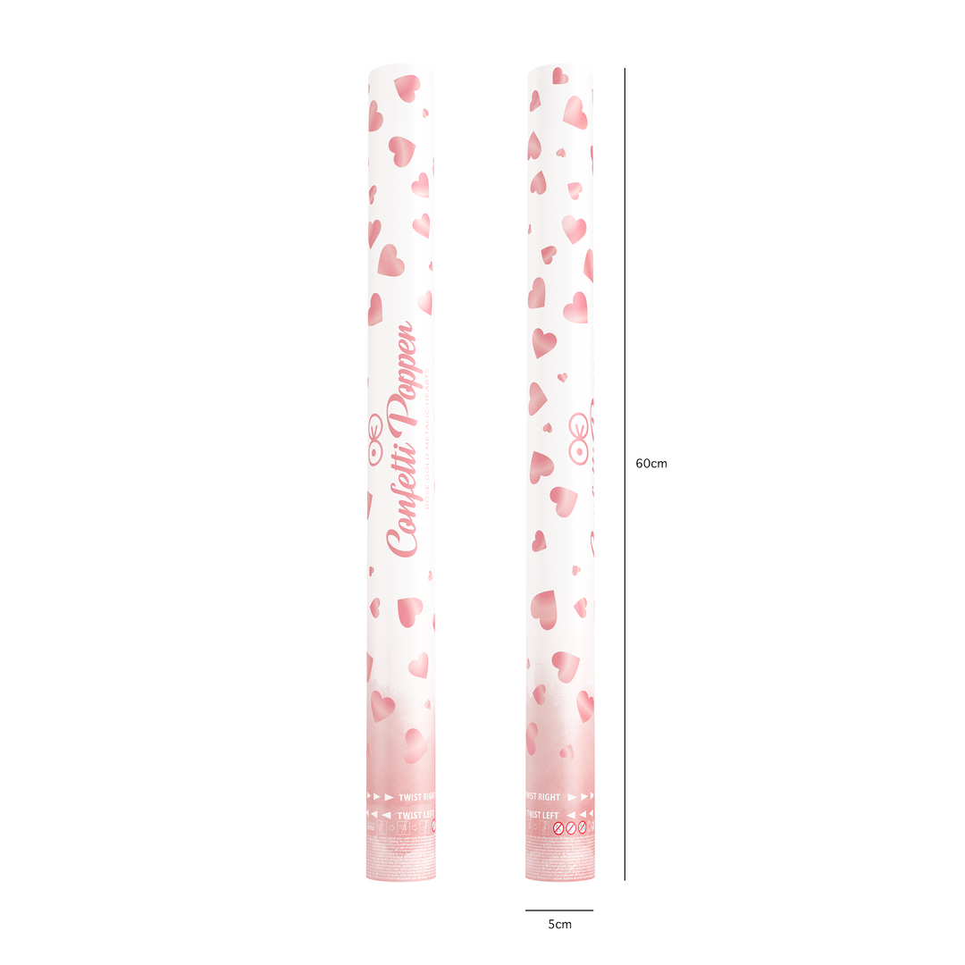 Konfetti serca metaliczne rose gold 60cm