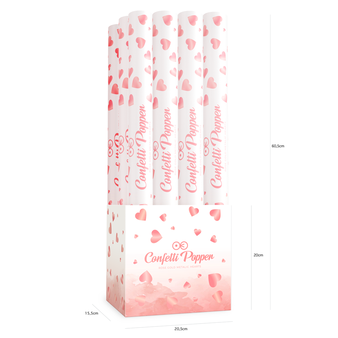 Konfetti serca metaliczne rose gold 60cm