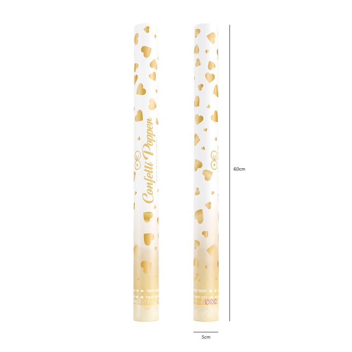 Konfetti serca metaliczne złote 60cm