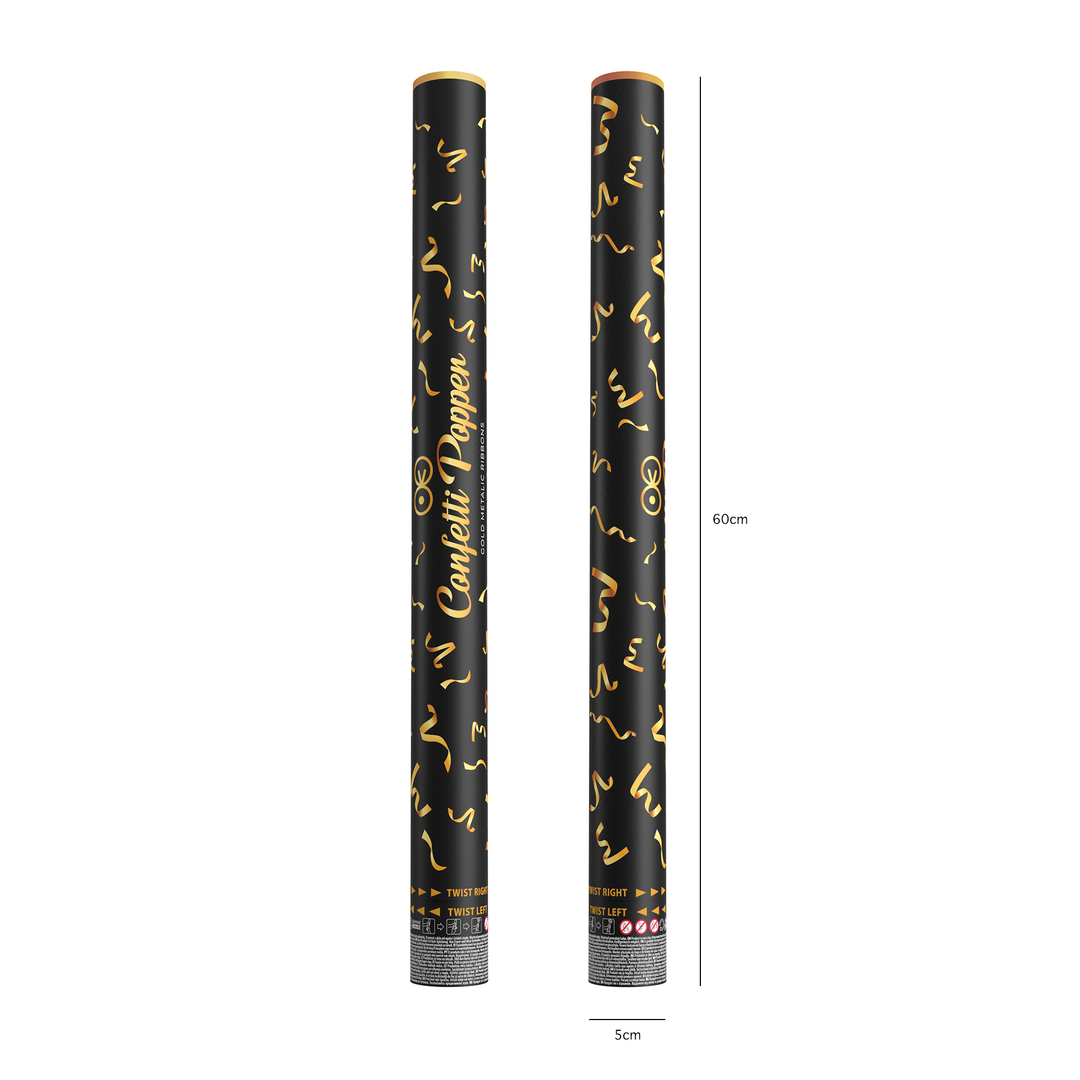 Konfetti serpentynki metaliczne złote 60cm