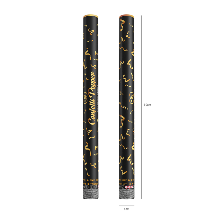 Konfetti serpentynki metaliczne złote 60cm