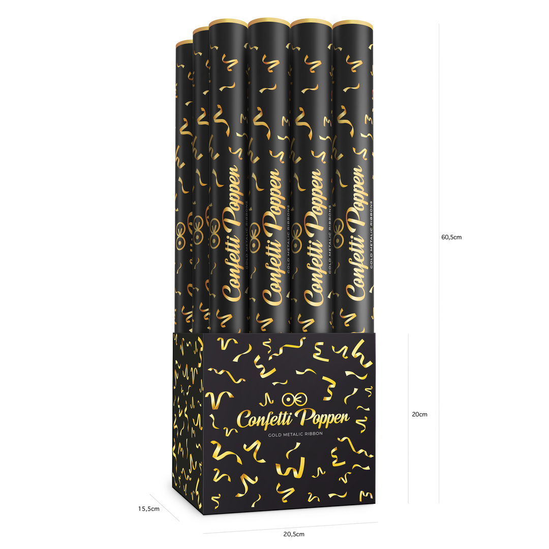 Konfetti serpentynki metaliczne złote 60cm