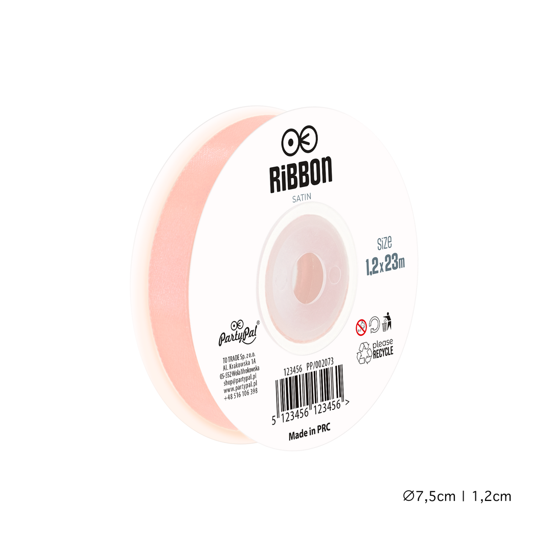 Tasiemka satynowa rose gold 1,2x23m