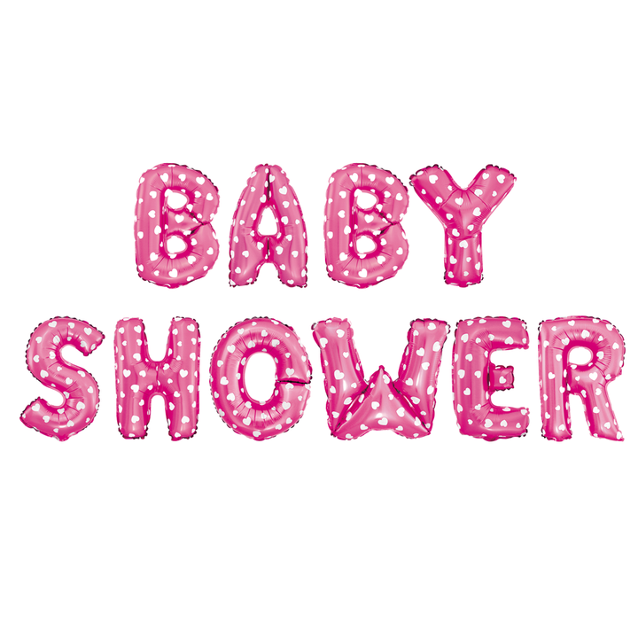 Balon foliowy BABY SHOWER różowe w serca