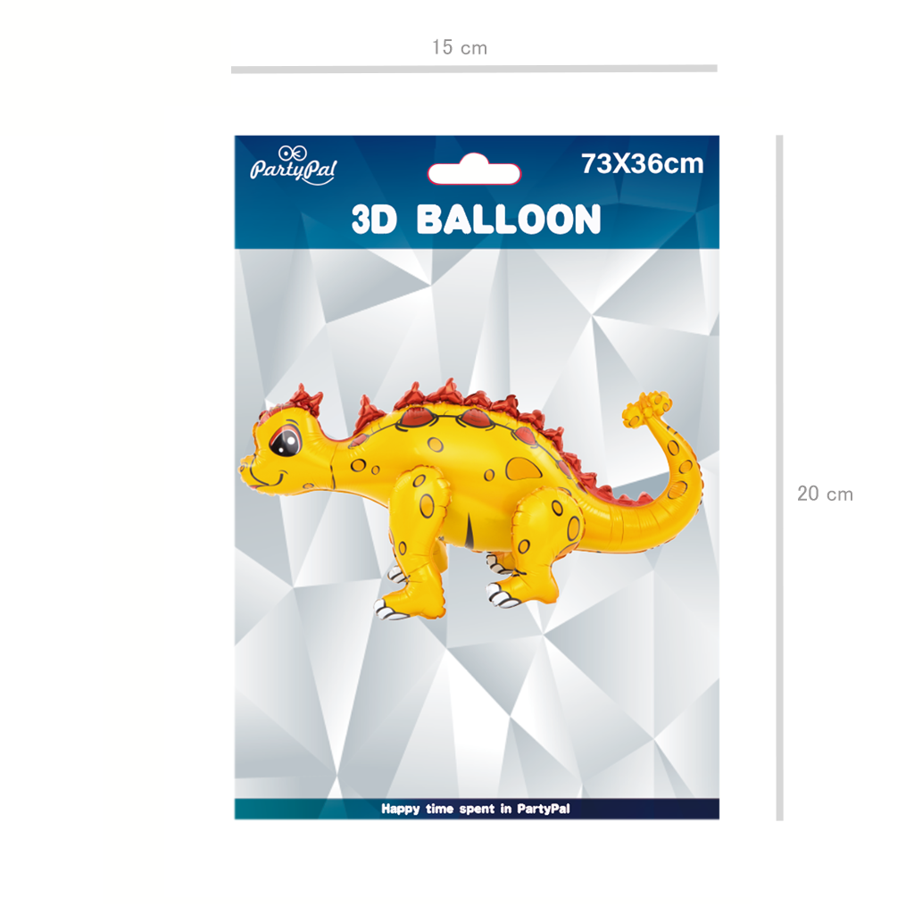 Balon foliowy Ankylozaur żółty 73x36cm
