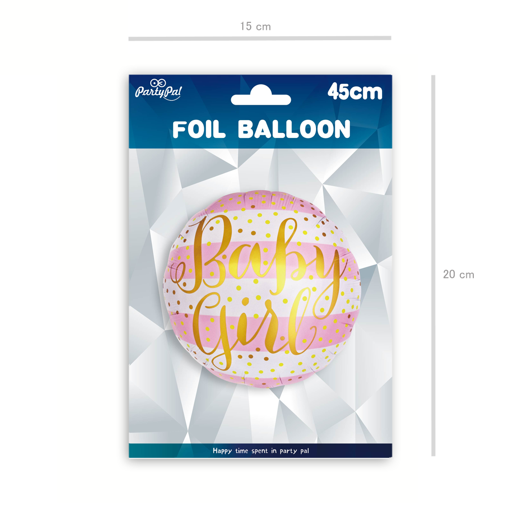 Balon foliowy Baby Girl złoty napis 18cali